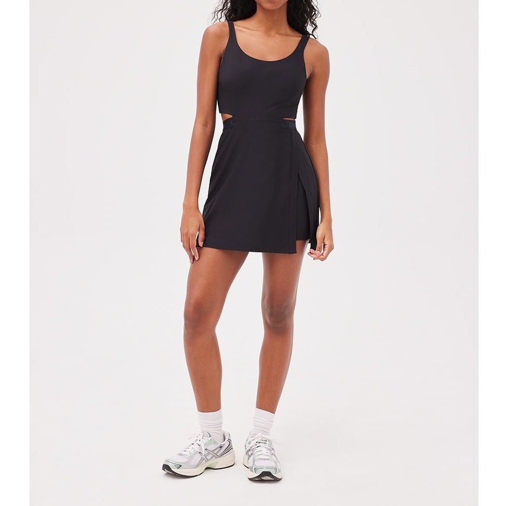 Outdoor Voices Court Dress Women Medium Black Tennis Preppy Activewear